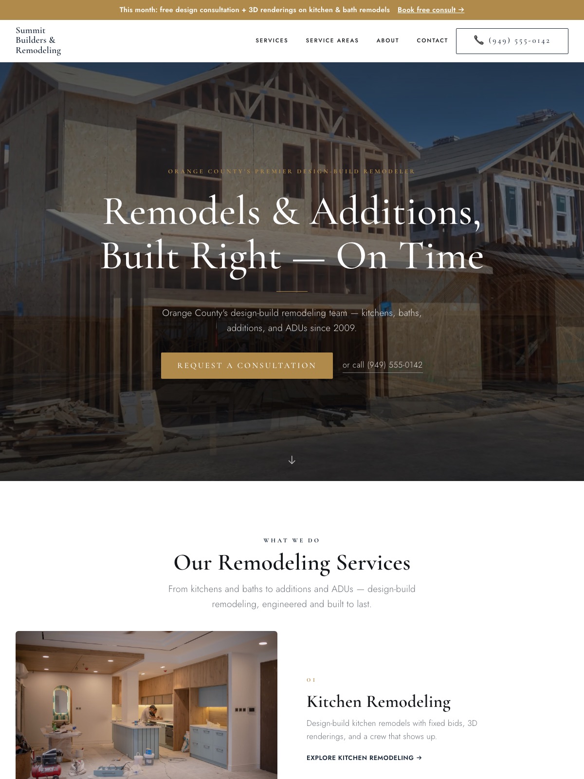 Premium contractor website design preview